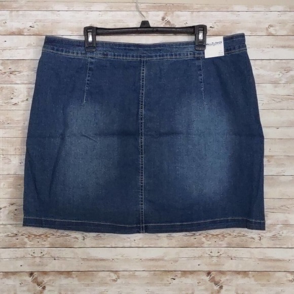 Wallflower Denim Button Front Skirt Juniors 18W - Picture 6 of 11